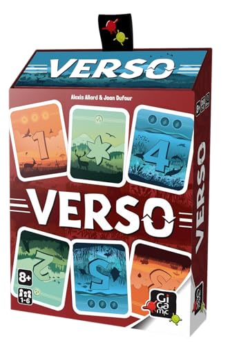 Jeu de cartes GIGAMIC Verso - Stratégie double face - 1 à 6 joueurs - À partir de 8 ans - Jeu innovant - Cartes de strat
