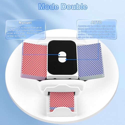 Melangeur de cartes électronique UNO Texas Holdem, 2600mAh batterie, pour jeux de cartes Blackjack Casino Poker 2 joueur