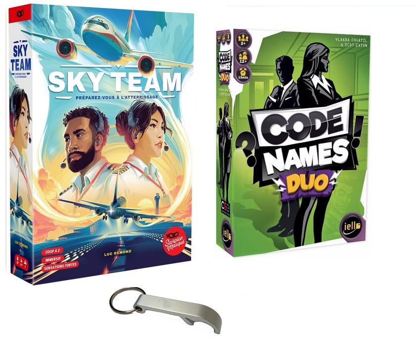 【Sky Team + Code Names Duo】 Jeu de société éducatif pour enfants + Édition spéciale (12+ ans) + Box collector 2 en 1