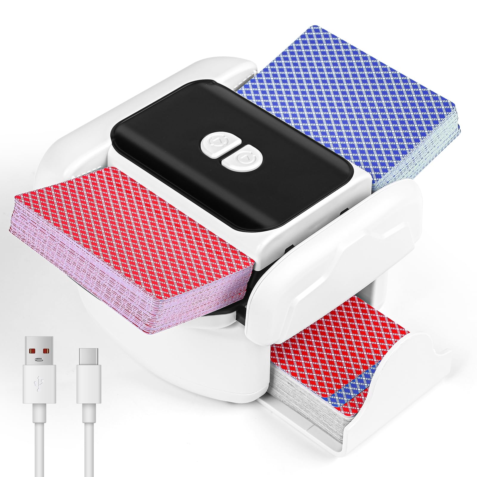 Melangeur de cartes électronique UNO Texas Holdem, 2600mAh batterie, pour jeux de cartes Blackjack Casino Poker 2 joueur